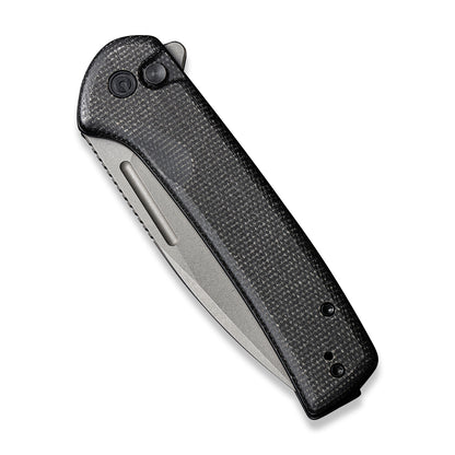 CIVIVI Knives™ Conspirator Button Lock C21006-1 Black Micarta Nitro-V Stainless Steel Pocket Knife