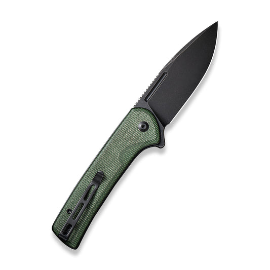 CIVIVI Knives™ Conspirator Button Lock C21006-2 Green Micarta Nitro-V Stainless Steel Pocket Knife