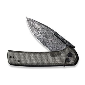 CIVIVI Knives™ Conspirator Button Lock C21006-DS1 Dark Green Micarta Damascus Steel Pocket Knife