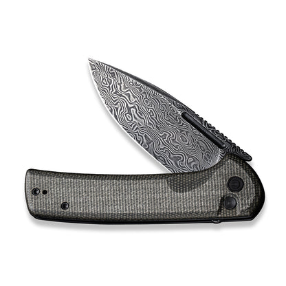 CIVIVI Knives™ Conspirator Button Lock C21006-DS1 Dark Green Micarta Damascus Steel Pocket Knife