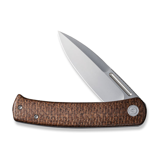 CIVIVI Knives™ Cetos Frame Lock C21025B-1 Brown Micarta and Stainless Steel 14C28N Stainless Steel Pocket Knife