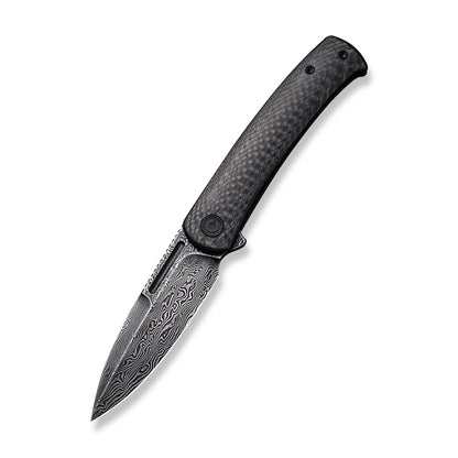 CIVIVI Knives™ Cetos Frame Lock C21025B-DS1 Black Twill Carbon Fiber and Stainless Steel Damascus Steel Pocket Knife
