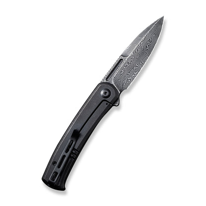 CIVIVI Knives™ Cetos Frame Lock C21025B-DS1 Black Twill Carbon Fiber and Stainless Steel Damascus Steel Pocket Knife