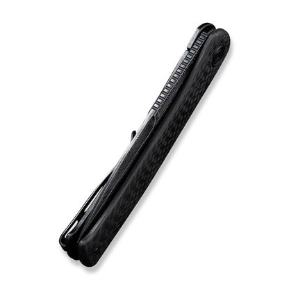 CIVIVI Knives™ Cetos Frame Lock C21025B-DS1 Black Twill Carbon Fiber and Stainless Steel Damascus Steel Pocket Knife