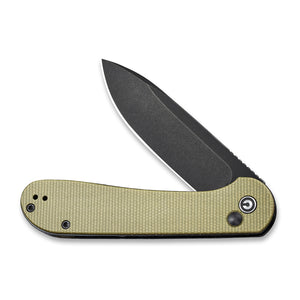 CIVIVI Knives™ Elementum Button Lock C2103B Olive Micarta 14C28N Stainless Steel Pocket Knife