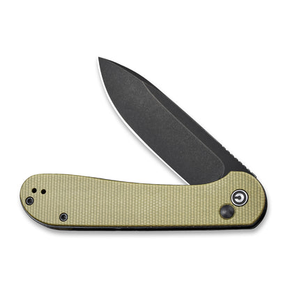 CIVIVI Knives™ Elementum Button Lock C2103B Olive Micarta 14C28N Stainless Steel Pocket Knife