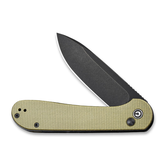 CIVIVI Knives™ Elementum Button Lock C2103B Olive Micarta 14C28N Stainless Steel Pocket Knife