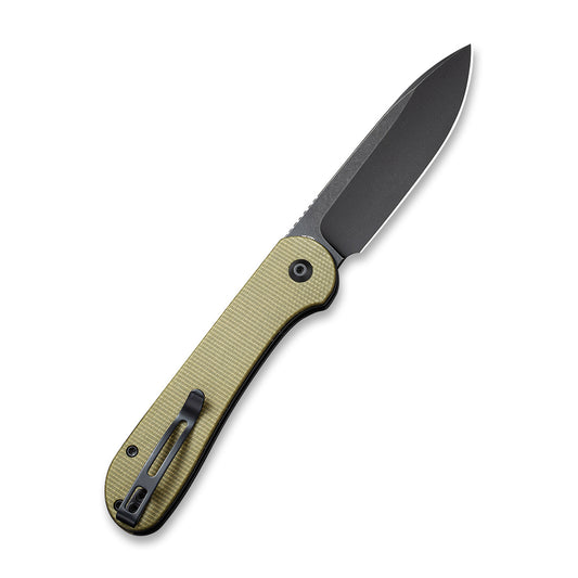 CIVIVI Knives™ Elementum Button Lock C2103B Olive Micarta 14C28N Stainless Steel Pocket Knife