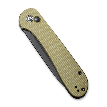 CIVIVI Knives™ Elementum Button Lock C2103B Olive Micarta 14C28N Stainless Steel Pocket Knife