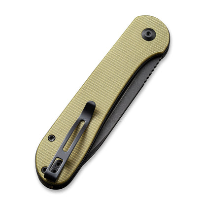 CIVIVI Knives™ Elementum Button Lock C2103B Olive Micarta 14C28N Stainless Steel Pocket Knife
