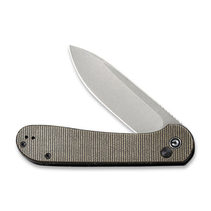 CIVIVI Knives™ Elementum Button Lock C2103C Dark Green Micarta 14C28N Stainless Steel Pocket Knife