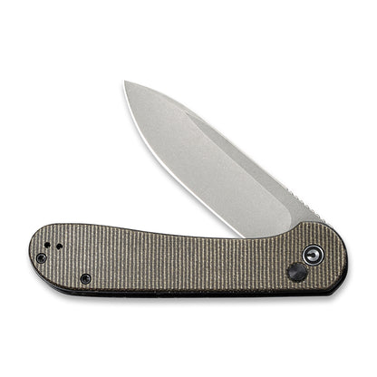CIVIVI Knives™ Elementum Button Lock C2103C Dark Green Micarta 14C28N Stainless Steel Pocket Knife