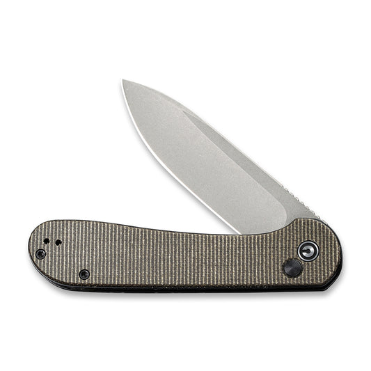CIVIVI Knives™ Elementum Button Lock C2103C Dark Green Micarta 14C28N Stainless Steel Pocket Knife