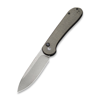 CIVIVI Knives™ Elementum Button Lock C2103C Dark Green Micarta 14C28N Stainless Steel Pocket Knife