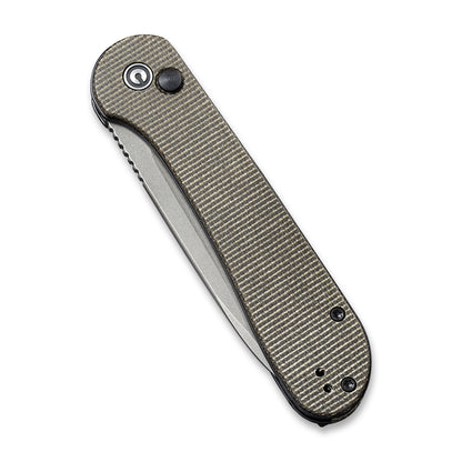CIVIVI Knives™ Elementum Button Lock C2103C Dark Green Micarta 14C28N Stainless Steel Pocket Knife