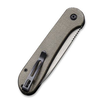 CIVIVI Knives™ Elementum Button Lock C2103C Dark Green Micarta 14C28N Stainless Steel Pocket Knife