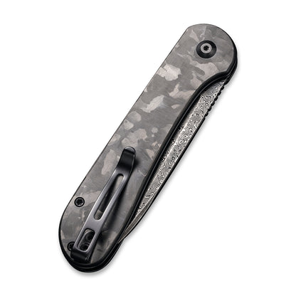 CIVIVI Knives™ Elementum Button Lock C2103DS-3 Black Marble Carbon Fiber Damascus Steel Pocket Knife