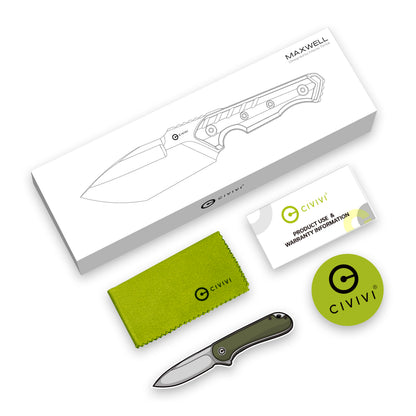 CIVIVI Knives™ Maxwell Fixed Blade C21040-1 Black G10 D2 Semi-Stainless Steel Knife