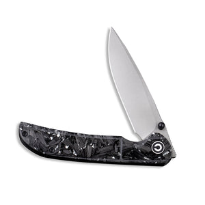 CIVIVI Knives™ Imperium Liner Lock C2106B Resin-Coated Carbon Fiber and Silvery Shred Nitro-V Stainless Steel Pocket Knife