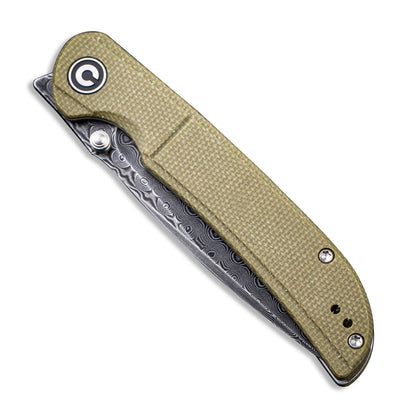 CIVIVI Knives™ Imperium Liner Lock C2107DS-2 Olive Micarta Damascus Steel Pocket Knife