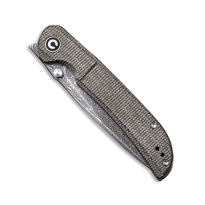 CIVIVI Knives™ Imperium Liner Lock C2107DS-3 Dark Green Micarta Damascus Steel Pocket Knife