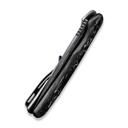 CIVIVI Knives™ NOx Frame Lock C2110DS-1 Black Marble Carbon Fiber and Stainless Steel Damascus Steel Pocket Knife