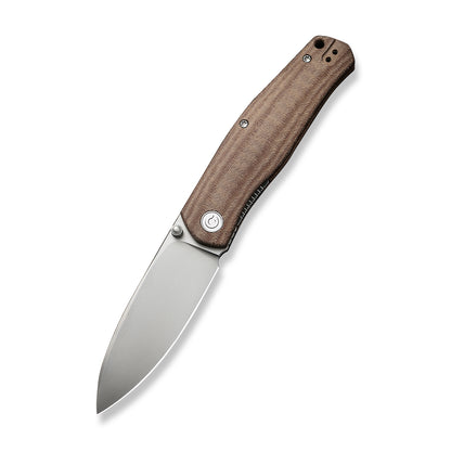 CIVIVI Knives™ Sokoke Liner Lock C22007-3 Brown Linen Micarta 14C28N Stainless Steel Pocket Knife