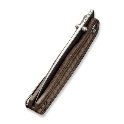 CIVIVI Knives™ Sokoke Liner Lock C22007-3 Brown Linen Micarta 14C28N Stainless Steel Pocket Knife