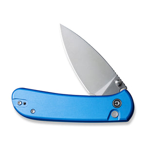 CIVIVI Knives™ Qubit Button Lock C22030E-3 Blue Aluminum 14C28N Stainless Steel Pocket Knife