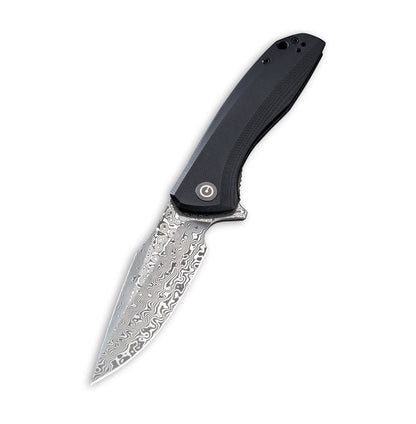 CIVIVI Knives™ Baklash Liner Lock C801DS Twill Carbon Fiber and Black G10 Damascus Steel Pocket Knife