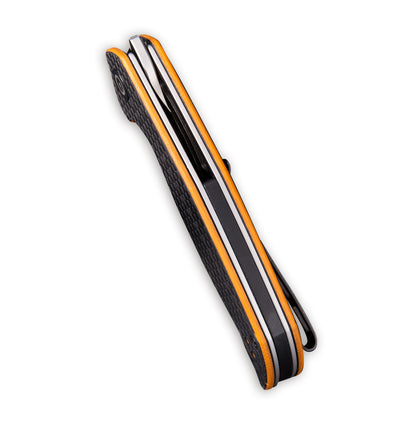 CIVIVI Knives™ Anthropos Liner Lock C903A Carbon Fiber and Orange G10 D2 Stainless Steel Pocket Knife