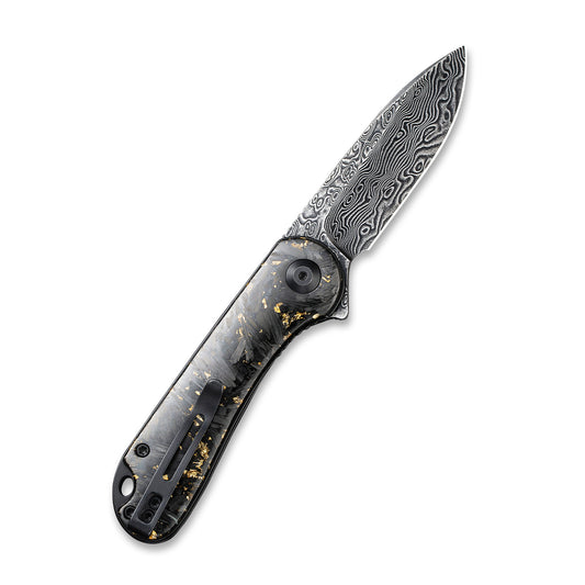 CIVIVI Knives™ Elementum Liner Lock C907C-DS1 Resin-Coated Carbon Fiber and Golden Shred Damascus Steel Pocket Knife