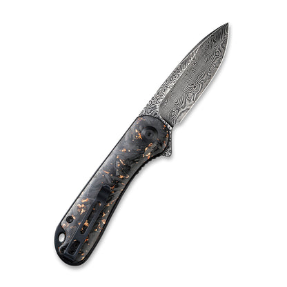 CIVIVI Knives™ Elementum Liner Lock C907C-DS3 Resin-Coated Carbon Fiber and Copper Shred Damascus Steel Pocket Knife