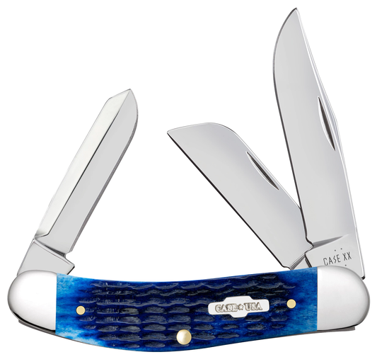 W.R. Case XX Knives Sowbelly Stockman Jig Navy Blue Bone 2795 Stainless Pocket Knife 02795