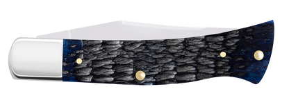W.R. Case XX Knives Axe Handle Rogers Jig Navy Blue Bone 6888 Stainless Pocket Knife 06888
