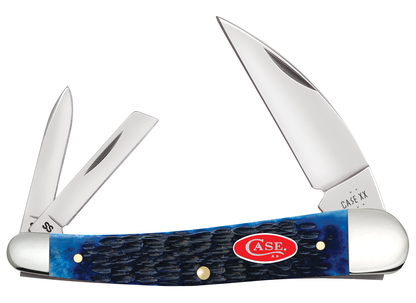 W.R. Case XX Knives Seahorse Whittler Jig Navy Blue Bone 6889 Stainless Pocket Knife 06889
