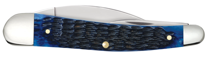 W.R. Case XX Knives Seahorse Whittler Jig Navy Blue Bone 6889 Stainless Pocket Knife 06889