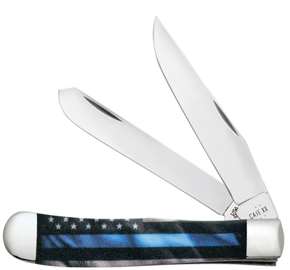 W.R. Case XX Knives Trapper Blue Stripe of Service 9578 Stainless Pocket Knife 09578