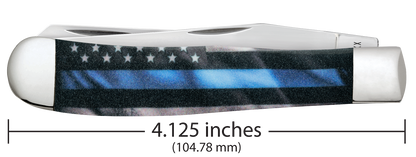 W.R. Case XX Knives Trapper Blue Stripe of Service 9578 Stainless Pocket Knife 09578