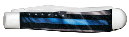 W.R. Case XX Knives Trapper Blue Stripe of Service 9578 Stainless Pocket Knife 09578