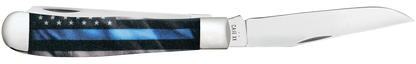 W.R. Case XX Knives Trapper Blue Stripe of Service 9578 Stainless Pocket Knife 09578