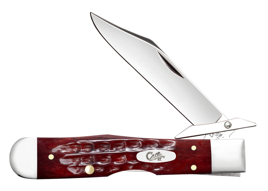 W.R. Case XX Knives Cheetah Cub Pocket Knife Worn Old Red Bone 10309 Stainless Pocket Knife