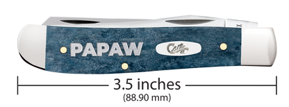 W.R. Case XX Knives Mini Trapper Papaw Mediterranean Blue Bone 10432 Stainless