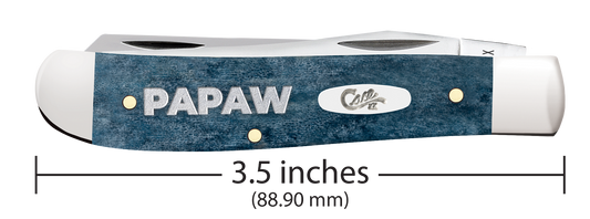 W.R. Case XX Knives Mini Trapper Papaw Mediterranean Blue Bone 10432 Stainless