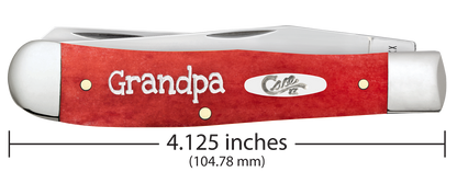 W.R. Case XX Knives Trapper Grandpa Dark Red Bone 10433 Stainless Pocket Knife