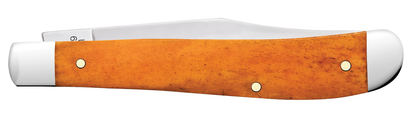 W.R. Case XX Knives Slimline Trapper Halloween Orange Bone 10631 Serrated Pocket Knife