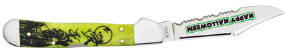 W.R. Case XX Knives Mini Copperlock Halloween Green Bone 10632 Serrated Pocket Knife