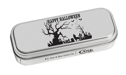 W.R. Case XX Knives Sowbelly Stockman Happy Halloween Orange Color-washed Natural Bone 10640 Stainless Pocket Knife