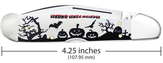 W.R. Case XX Knives Happy Halloween Copperlock White Synthetic 10641 Stainless