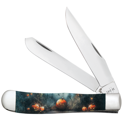 W.R. Case XX Knives Trapper Jack-O-Lantern Woods Synthetic 10642 Stainless Pocket Knife